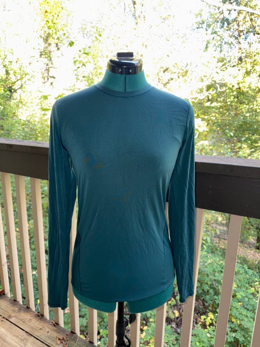 Lululemon Dark Teal Long Sleeve Compression Top Buttery Smooth Fits M Petite